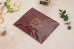 bordo kabartmalı düğün davetiyesi iç tasarım