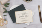 sade zarif düğün davetiye siyah zarflı model R-51